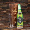 Personalized Beer Opener Wall Hang with 4 Wood Coasters and 24 oz Pilsner Beer Glass Green Beer Label - All Products