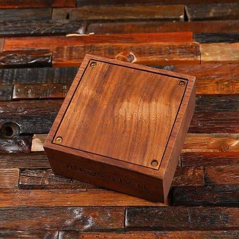Image of Personalized Black Walnut Wooden Piggy Bank Money Box - Assorted - Womens Gifts