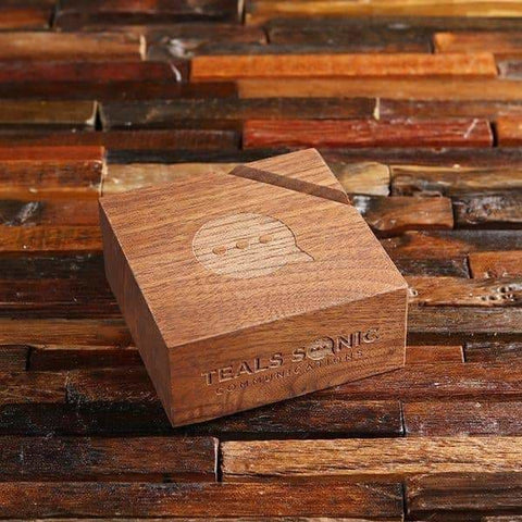 Image of Personalized Black Walnut Wooden Piggy Bank Money Box - Assorted - Womens Gifts