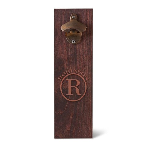 Image of Personalized Bottle Opener - Wall Mounted - Groomsmen Gifts - Circle - Bar Accessories