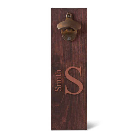 Image of Personalized Bottle Opener - Wall Mounted - Groomsmen Gifts - Modern - Bar Accessories