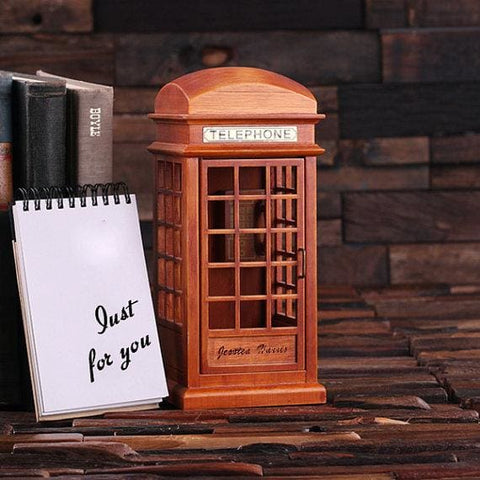 Image of Personalized British Phone Booth Music Box - Assorted - Lifestyle