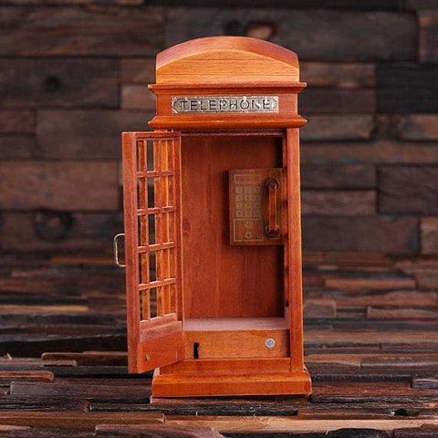 Image of Personalized British Phone Booth Music Box - Assorted - Lifestyle