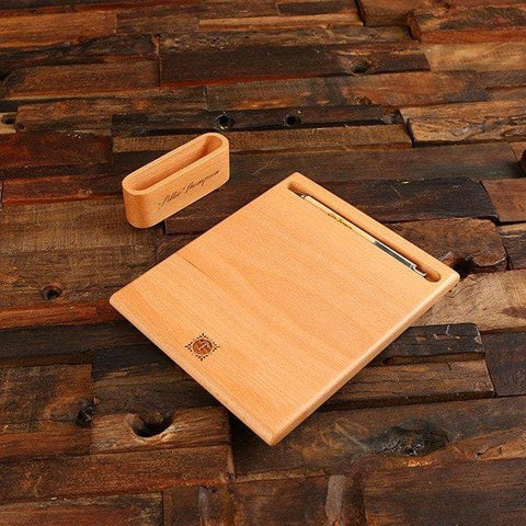Image of Personalized Business Women Wood Pen Mouse Pad & Card Holder - All Products