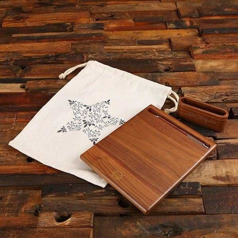 Image of Personalized Business Women Wood Pen Mouse Pad & Card Holder - All Products