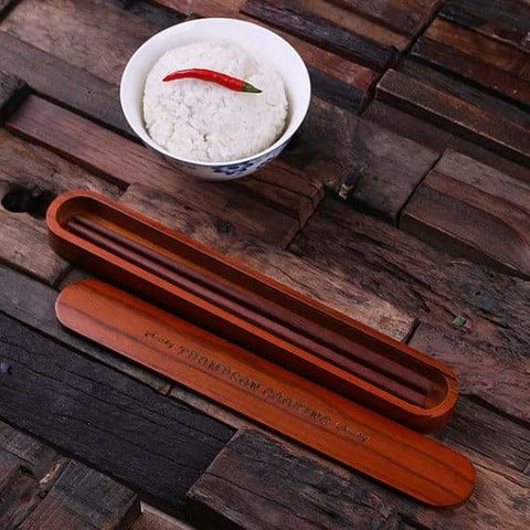 Image of Personalized Chopstick Holder with Chopsticks - Assorted - Kitchen