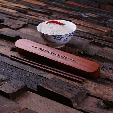Image of Personalized Chopstick Holder with Chopsticks - Assorted - Kitchen