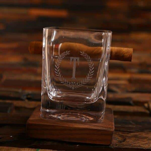 Image of Personalized Cigar Glass Wood Coaster & Keepsake Box Set - All Products