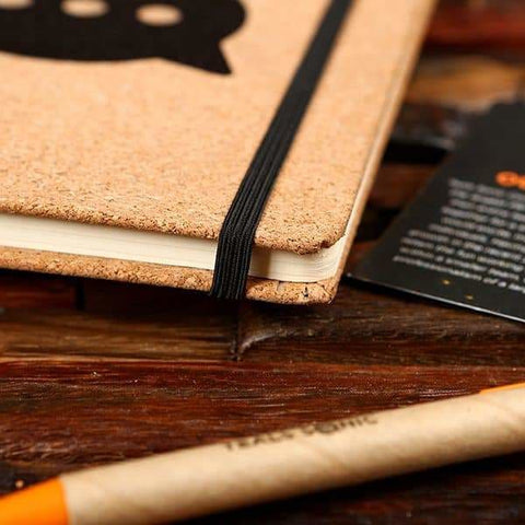 Image of Personalized Cork A5 Black Strap Notebook Giveaway Product - Journals & Notebooks