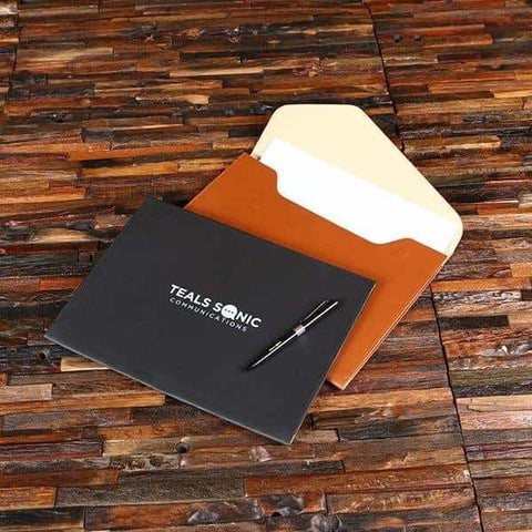 Image of Personalized Corporate Faux Leather File Holder - Desktop Stationery