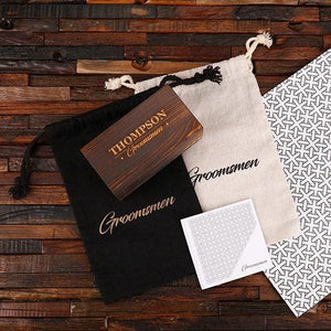 Personalized Cuff Link & Pocket Knife Groomsmen Gift Set Idea - Assorted - Groomsmen