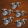 Personalized Cufflinks - Set of 5 - Silver - Round - Groomsmen Gifts - Cufflinks