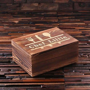 Personalized Culinary Gift Set w/Keepsake Box Utensils Recipe Journal Shakers - Journal Gift Sets