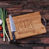 Personalized Cutting Board with Steel Handle - Serving - Chopping Boards