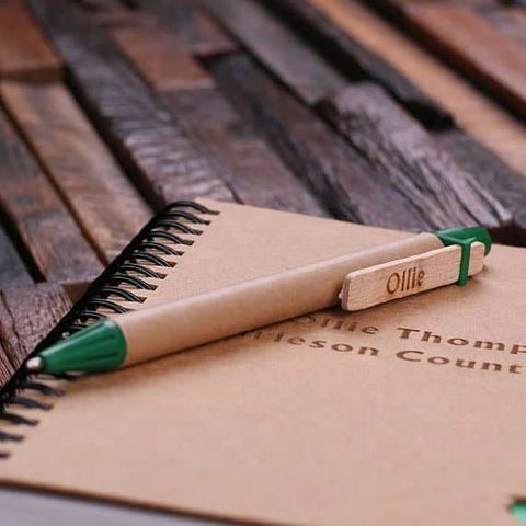 Image of Personalized Eco-Friendly Notebook & Pen - Journals & Notebooks