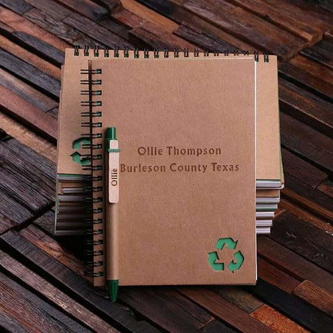 Image of Personalized Eco-Friendly Notebook & Pen - Journals & Notebooks