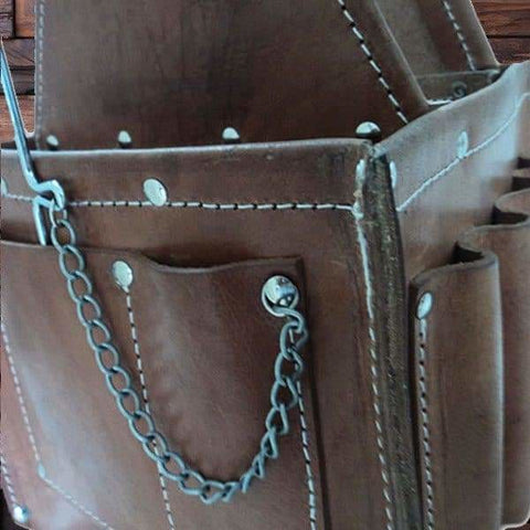 Image of Personalized Engraved Cow Leather Tool Bag - Hardware Tools
