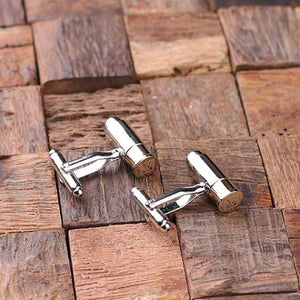 Personalized Engraved Cuff Links Bullet without Wood Box - Cuff Links