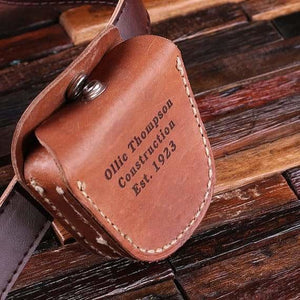 Personalized Engraved Leather Tool Belt Pouch - Hardware Tools