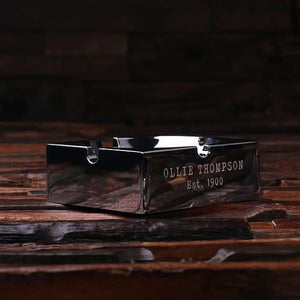 Personalized Engraved Polished Smokers Ashtray - Cigar & Smoking Gifts