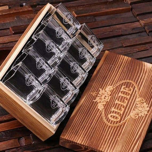 Personalized Engraved Shot Glasses w/Keepsake Box Set of 10 - All Products