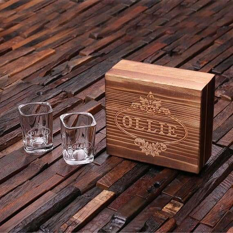 Image of Personalized Engraved Shot Glasses w/Keepsake Box Set of 2 - All Products