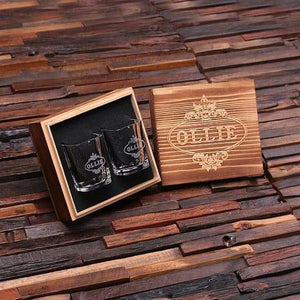 Personalized Engraved Shot Glasses w/Keepsake Box Set of 2 - All Products