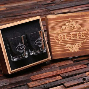 Personalized Engraved Shot Glasses w/Keepsake Box Set of 2 - All Products