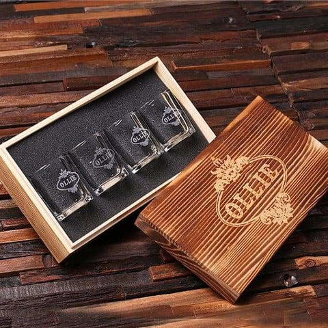 Image of Personalized Engraved Shot Glasses w/Keepsake Box Set of 4 - All Products