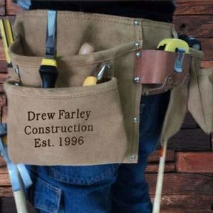 Personalized Engraved Suede Complete Tool Belt - Hardware Tools