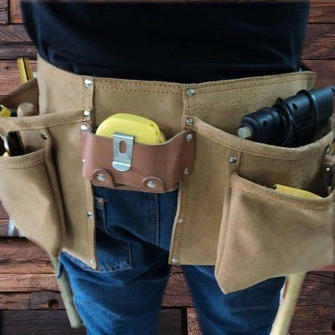Image of Personalized Engraved Suede Complete Tool Belt - Hardware Tools