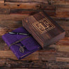 Personalized Felt Journal Pen and Wood Box Deep Purple - Journal Gift Sets