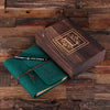 Personalized Felt Journal Pen and Wood Box Hunter Green - Journal Gift Sets