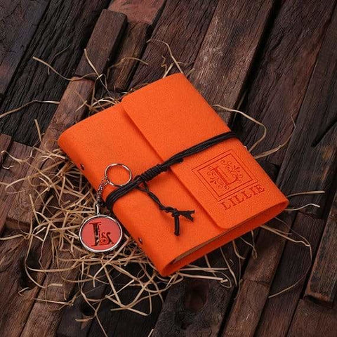 Image of Personalized Felt Notebook/Journal & Key Chain Set - Journals & Notebooks