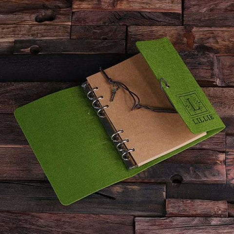 Image of Personalized Felt Notebook/Journal & Key Chain Set - Journals & Notebooks
