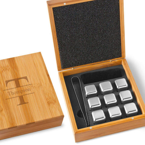 Image of Personalized Groomsmen Whiskey Stone Set - Bar Accessories