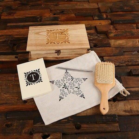 Image of Personalized Hair Brush Pen & Journal Womens Gift Box Set - All Products