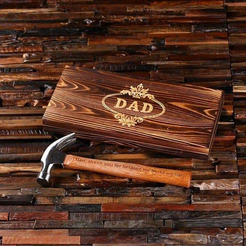 Image of Personalized Hammer with Wood Box Engraved - Hardware Tools