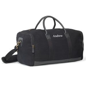 Personalized Heavy Canvas Duffel Bag - Gym Bag - Travel Bag - Groomsmen - Black - Travel Gifts