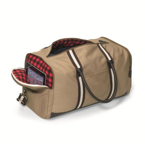 Image of Personalized Heavy Canvas Duffel Bag - Gym Bag - Travel Bag - Groomsmen - Khaki - Travel Gifts