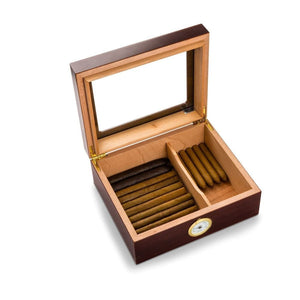 Personalized Humidor - Set of 5 - Glass Top - Mahogany - Groomsmen Gifts - Cigar Gifts