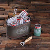 Personalized Ice Bucket with Beer Can Holder and Wood Beer Bottle Opener - Assorted - Outdoor