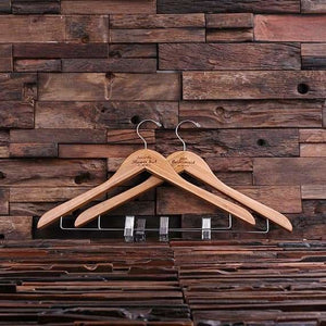 Personalized Keepsake Hanger w/Clips Natural Wood - Hangers & Racks