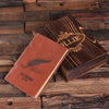 Personalized Leather Diary Sketchbook with Wood Box - Journal Gift Sets