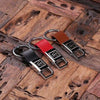 Personalized Leather Engraved Monogrammed Key Chain Black Brown & Red - Key Chains