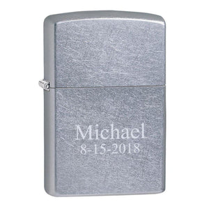 Personalized Lighters - Zippo - Street Chrome - 2Lines - Zippo Lighters