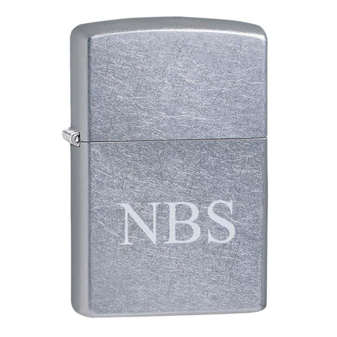 Image of Personalized Lighters - Zippo - Street Chrome - 3Initials - Zippo Lighters