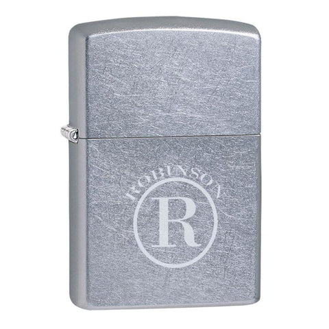 Image of Personalized Lighters - Zippo - Street Chrome - Circle - Zippo Lighters