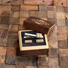 Personalized Mens Classic Rectangle Wood Cuff Links and Square Wood Tie Clip - Cuff Links - Tie Clip Set