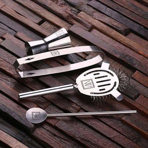 Personalized Monogrammed 5 pc. Stainless Steel Cocktail Set - Assorted - Lifestyle